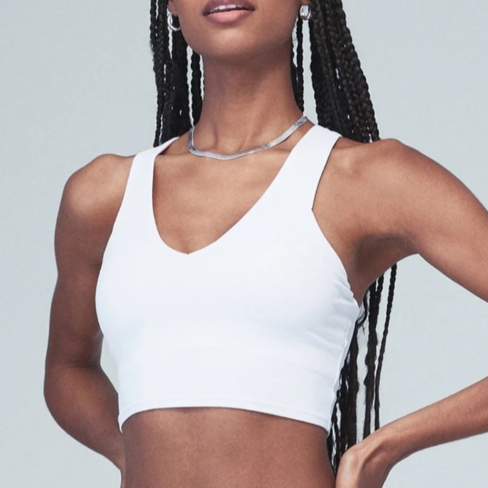 White Alo Airbrush Real Bra Tank in Size Small